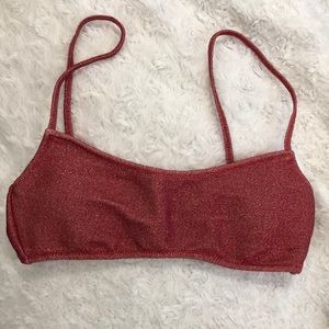 Kendall & Kylie XS red sparkle swim bikini top